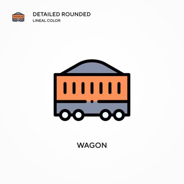 Vagon vektör simgesi. Modern vektör illüstrasyon kavramları. Düzenlemesi ve kişiselleştirmesi kolay.