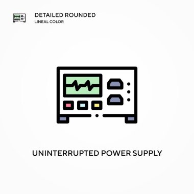 Kesintisiz güç ikonu. Modern vektör illüstrasyon kavramları. Düzenlemesi ve kişiselleştirmesi kolay.