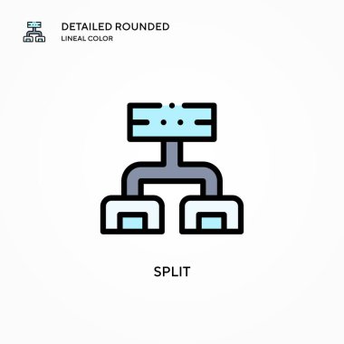 Vektör simgesini böl. Modern vektör illüstrasyon kavramları. Düzenlemesi ve kişiselleştirmesi kolay.