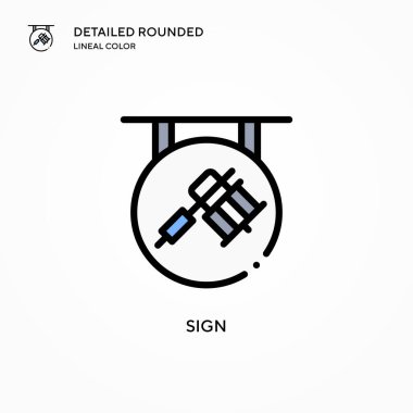 Vektör simgesini imzala. Modern vektör illüstrasyon kavramları. Düzenlemesi ve kişiselleştirmesi kolay.