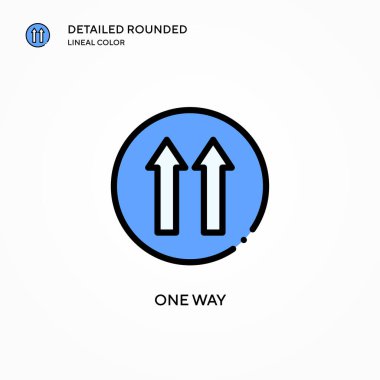 Tek yönlü vektör simgesi. Modern vektör illüstrasyon kavramları. Düzenlemesi ve kişiselleştirmesi kolay.