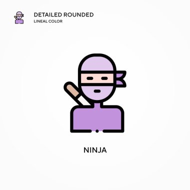 Ninja vektör simgesi. Modern vektör illüstrasyon kavramları. Düzenlemesi ve kişiselleştirmesi kolay.