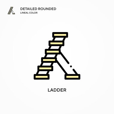 Merdiven vektör simgesi. Modern vektör illüstrasyon kavramları. Düzenlemesi ve kişiselleştirmesi kolay.
