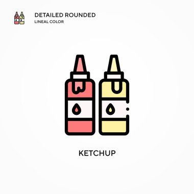 Ketçap vektör simgesi. Modern vektör illüstrasyon kavramları. Düzenlemesi ve kişiselleştirmesi kolay.