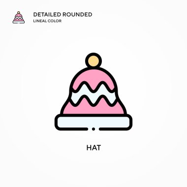 Şapka vektör simgesi. Modern vektör illüstrasyon kavramları. Düzenlemesi ve kişiselleştirmesi kolay.