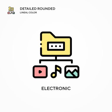 Elektronik vektör simgesi. Modern vektör illüstrasyon kavramları. Düzenlemesi ve kişiselleştirmesi kolay.