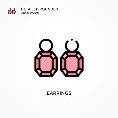 Küpe vektör ikonu. Modern vektör illüstrasyon kavramları. Düzenlemesi ve kişiselleştirmesi kolay.