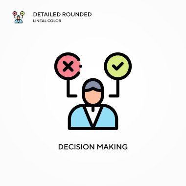 Karar vektör simgesi oluşturuluyor. Modern vektör illüstrasyon kavramları. Düzenlemesi ve kişiselleştirmesi kolay.