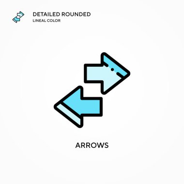 Ok vektör simgesi. Modern vektör illüstrasyon kavramları. Düzenlemesi ve kişiselleştirmesi kolay.