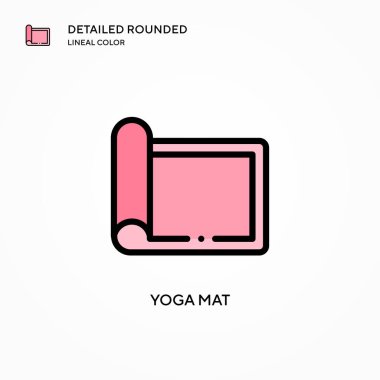 Yoga mat vektör simgesi. Modern vektör illüstrasyon kavramları. Düzenlemesi ve kişiselleştirmesi kolay.