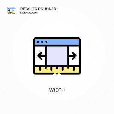 Genişlik vektör simgesi. Modern vektör illüstrasyon kavramları. Düzenlemesi ve kişiselleştirmesi kolay.