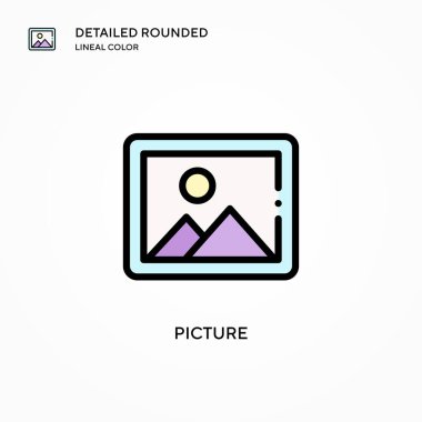 Resim vektör simgesi. Modern vektör illüstrasyon kavramları. Düzenlemesi ve kişiselleştirmesi kolay.
