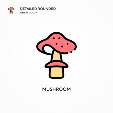 Mantar vektör simgesi. Modern vektör illüstrasyon kavramları. Düzenlemesi ve kişiselleştirmesi kolay.