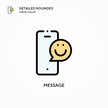 Mesaj vektör simgesi. Modern vektör illüstrasyon kavramları. Düzenlemesi ve kişiselleştirmesi kolay.