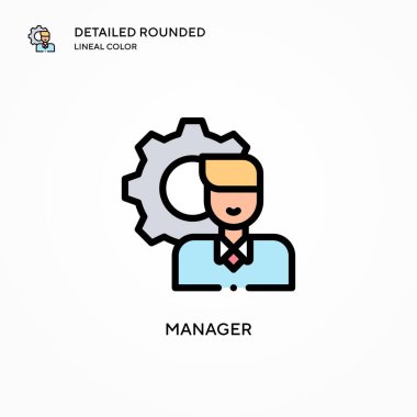 Yönetici vektör simgesi. Modern vektör illüstrasyon kavramları. Düzenlemesi ve kişiselleştirmesi kolay.