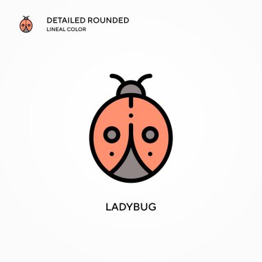 Uğur böceği vektör simgesi. Modern vektör illüstrasyon kavramları. Düzenlemesi ve kişiselleştirmesi kolay.