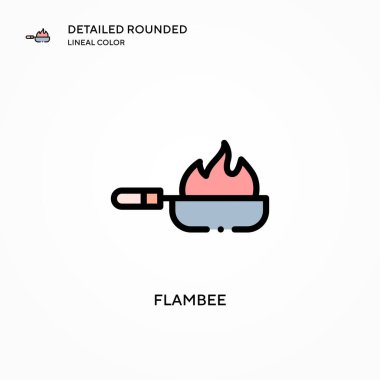 Flambee vektör simgesi. Modern vektör illüstrasyon kavramları. Düzenlemesi ve kişiselleştirmesi kolay.