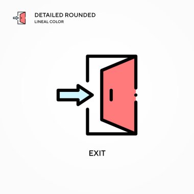 Çıkış vektör simgesi. Modern vektör illüstrasyon kavramları. Düzenlemesi ve kişiselleştirmesi kolay.