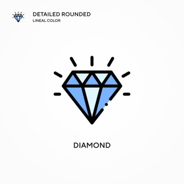 Elmas vektör simgesi. Modern vektör illüstrasyon kavramları. Düzenlemesi ve kişiselleştirmesi kolay.