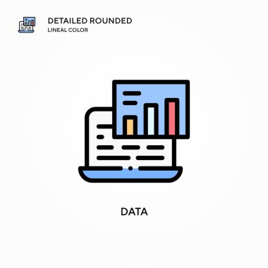 Veri vektör simgesi. Modern vektör illüstrasyon kavramları. Düzenlemesi ve kişiselleştirmesi kolay.