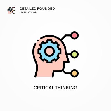 Kritik düşünme vektörü ikonu. Modern vektör illüstrasyon kavramları. Düzenlemesi ve kişiselleştirmesi kolay.