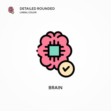 Beyin vektör simgesi. Modern vektör illüstrasyon kavramları. Düzenlemesi ve kişiselleştirmesi kolay.