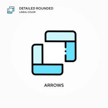 Ok vektör simgesi. Modern vektör illüstrasyon kavramları. Düzenlemesi ve kişiselleştirmesi kolay.