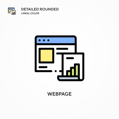 Web sayfası vektör simgesi. Modern vektör illüstrasyon kavramları. Düzenlemesi ve kişiselleştirmesi kolay.