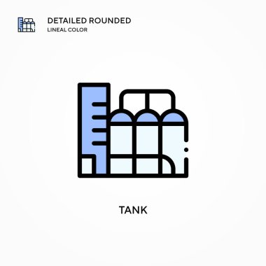 Tank vektör simgesi. Modern vektör illüstrasyon kavramları. Düzenlemesi ve kişiselleştirmesi kolay.