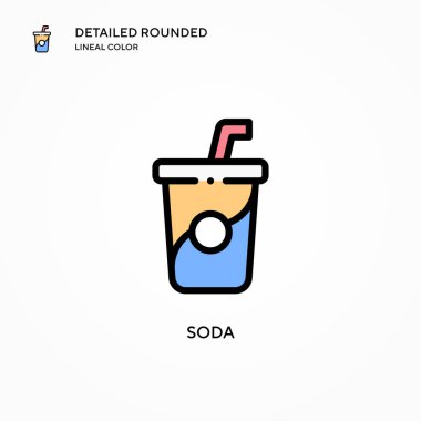 Soda vektör simgesi. Modern vektör illüstrasyon kavramları. Düzenlemesi ve kişiselleştirmesi kolay.