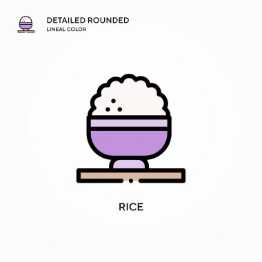 Pirinç vektör simgesi. Modern vektör illüstrasyon kavramları. Düzenlemesi ve kişiselleştirmesi kolay.