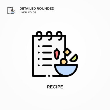 Tarif vektör simgesi. Modern vektör illüstrasyon kavramları. Düzenlemesi ve kişiselleştirmesi kolay.