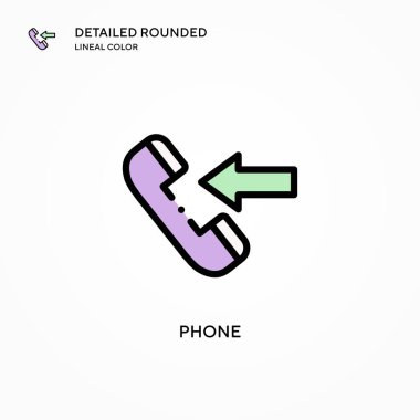 Telefon vektör simgesi. Modern vektör illüstrasyon kavramları. Düzenlemesi ve kişiselleştirmesi kolay.