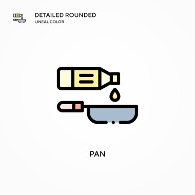 Pan vektör simgesi. Modern vektör illüstrasyon kavramları. Düzenlemesi ve kişiselleştirmesi kolay.