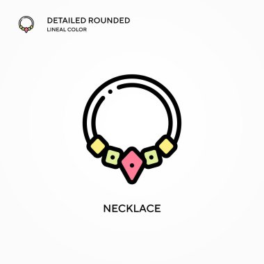 Kolye vektör simgesi. Modern vektör illüstrasyon kavramları. Düzenlemesi ve kişiselleştirmesi kolay.