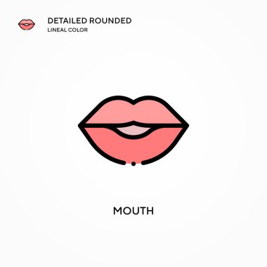 Ağız vektör simgesi. Modern vektör illüstrasyon kavramları. Düzenlemesi ve kişiselleştirmesi kolay.