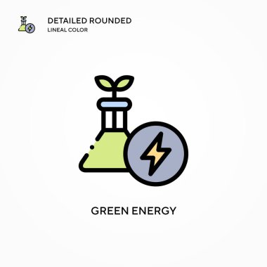 Yeşil enerji vektör simgesi. Modern vektör illüstrasyon kavramları. Düzenlemesi ve kişiselleştirmesi kolay.