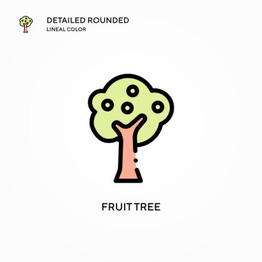 Meyve ağacı vektör simgesi. Modern vektör illüstrasyon kavramları. Düzenlemesi ve kişiselleştirmesi kolay.
