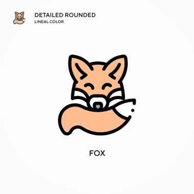 Tilki vektör simgesi. Modern vektör illüstrasyon kavramları. Düzenlemesi ve kişiselleştirmesi kolay.