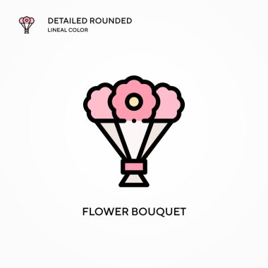 Çiçek buket vektör simgesi. Modern vektör illüstrasyon kavramları. Düzenlemesi ve kişiselleştirmesi kolay.