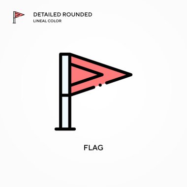 Bayrak vektör simgesi. Modern vektör illüstrasyon kavramları. Düzenlemesi ve kişiselleştirmesi kolay.