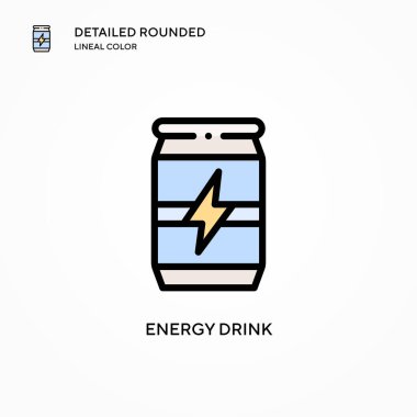 Enerji içeceği vektör simgesi. Modern vektör illüstrasyon kavramları. Düzenlemesi ve kişiselleştirmesi kolay.