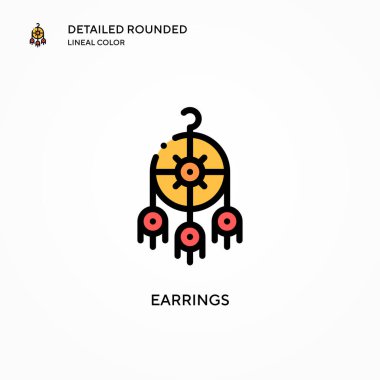 Küpe vektör ikonu. Modern vektör illüstrasyon kavramları. Düzenlemesi ve kişiselleştirmesi kolay.