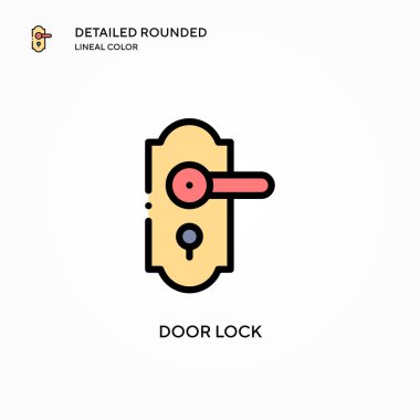 Kapı kilidi vektör simgesi. Modern vektör illüstrasyon kavramları. Düzenlemesi ve kişiselleştirmesi kolay.