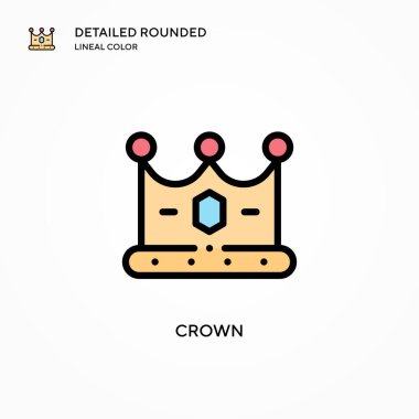 Crown vektör simgesi. Modern vektör illüstrasyon kavramları. Düzenlemesi ve kişiselleştirmesi kolay.