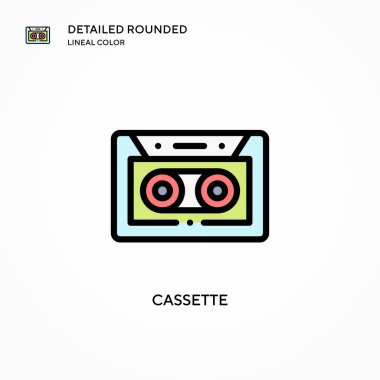 Kaset vektör simgesi. Modern vektör illüstrasyon kavramları. Düzenlemesi ve kişiselleştirmesi kolay.
