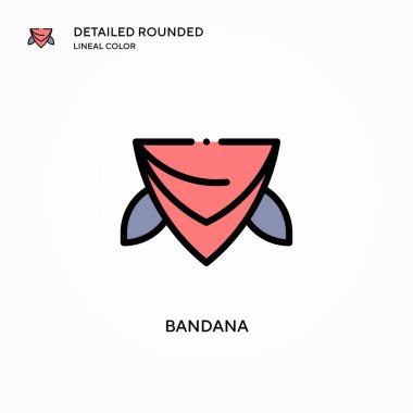 Bandana vektör simgesi. Modern vektör illüstrasyon kavramları. Düzenlemesi ve kişiselleştirmesi kolay.