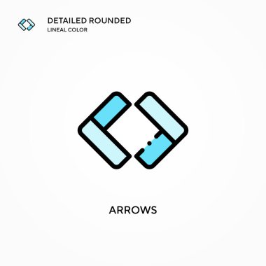 Ok vektör simgesi. Modern vektör illüstrasyon kavramları. Düzenlemesi ve kişiselleştirmesi kolay.