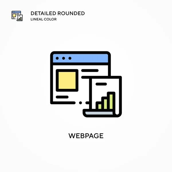Icono Vector Página Web Conceptos Modernos Ilustración Vectorial Fácil Editar — Archivo Imágenes Vectoriales