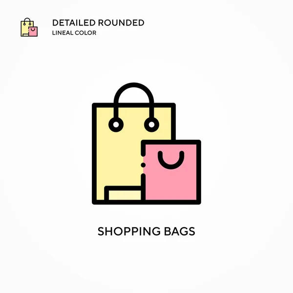 Bolsas Compras Vector Icono Conceptos Modernos Ilustración Vectorial Fácil Editar — Vector de stock